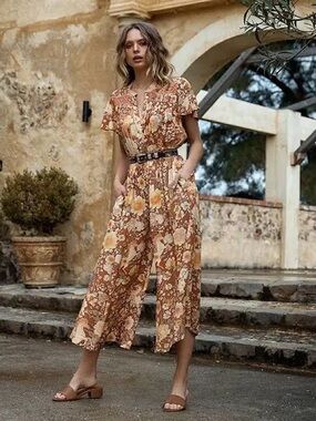 Spell & The Gypsy Collective Amethyst Pantsuit in Orange